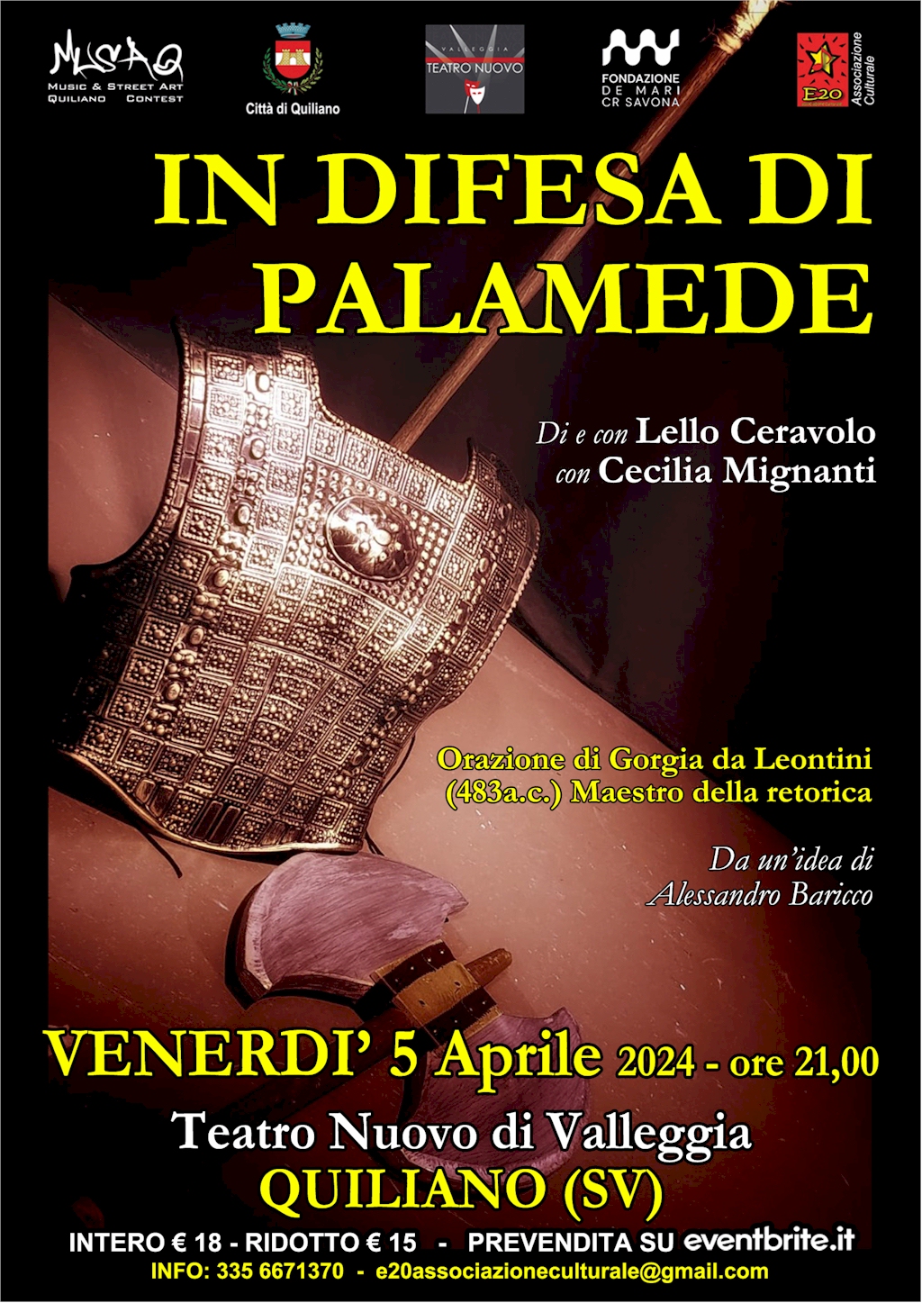 "In difesa di Palamede" in Teatro a Quiliano