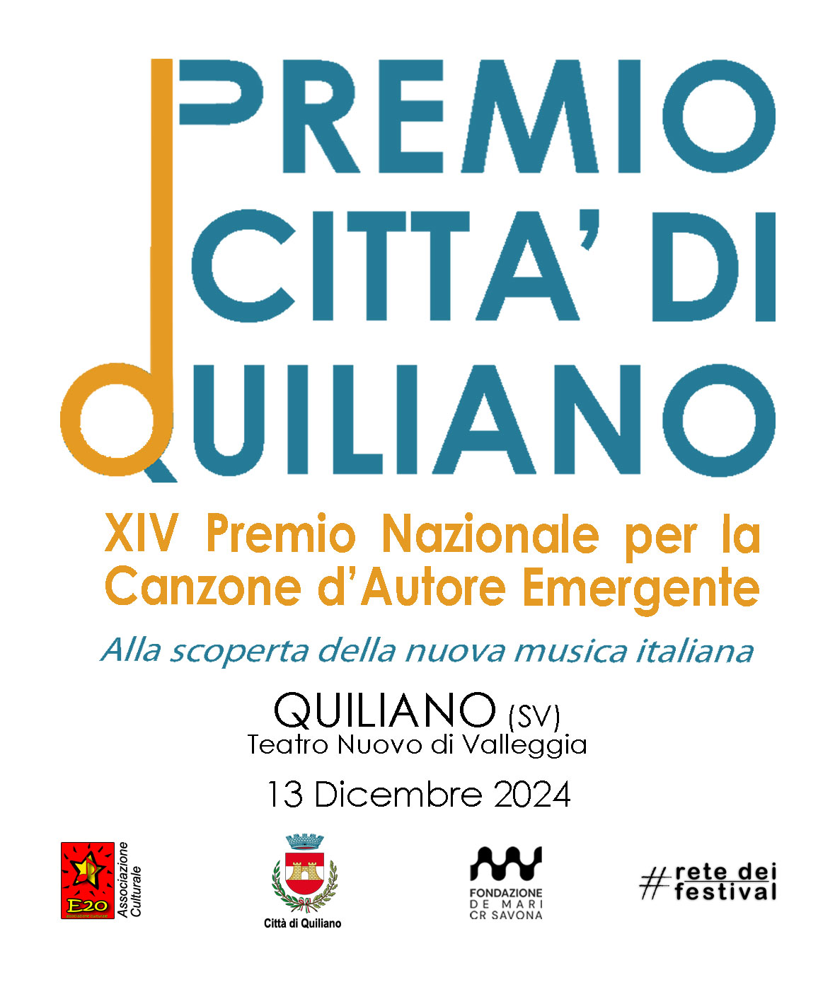 PREMIO CITTÀ DI QUILIANO - Premio Nazionale per la Canzone d'Autore Emergente 2024